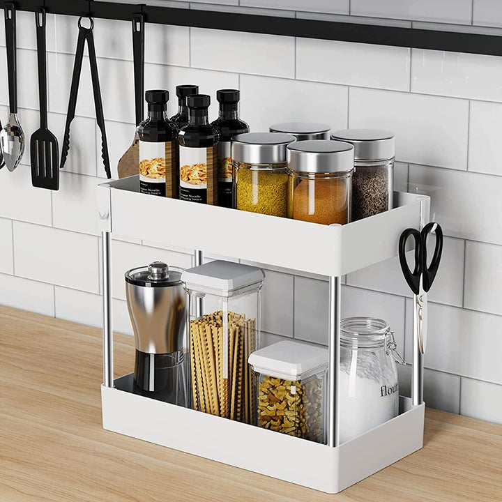 Maximize Your Kitchen Space with the Two Tier Under Sink Kitchen Storage Organizer Shelf